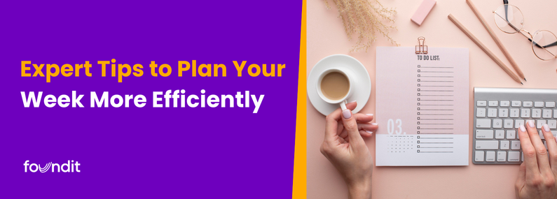 Time organization concept with planner close up