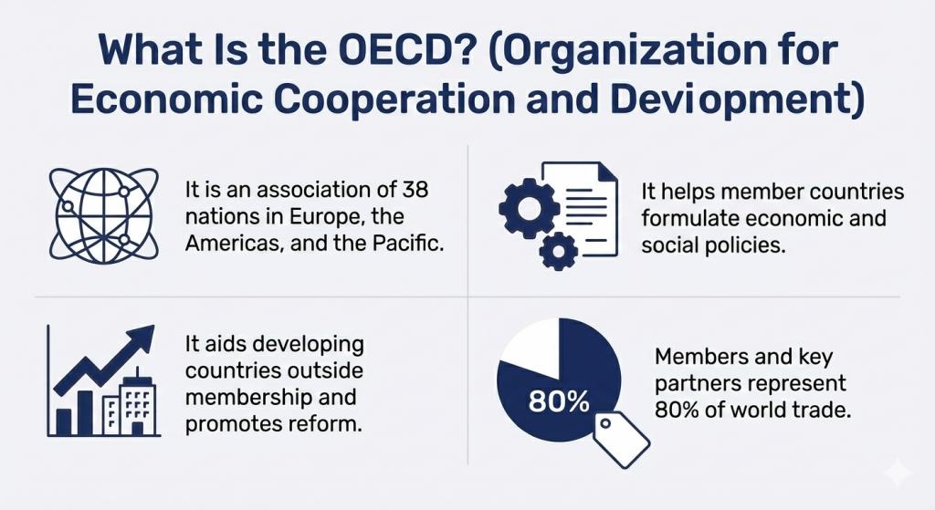 Image explaining what is Organisation for Economic Co-operation and Development (OECD)